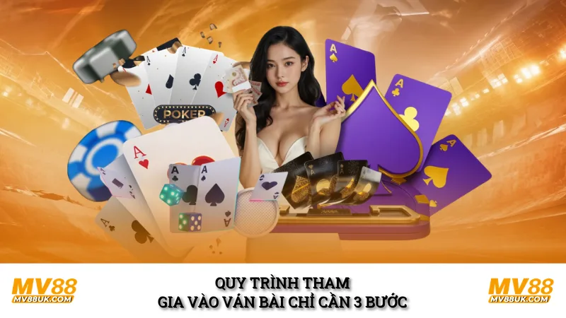 Quy trình tham gia vào ván bài chỉ cần 3 bước